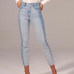 Abercrombie & Fitch high-waisted 2-toned mom jean